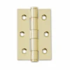 75mm (3") Button Tipped Hinge Pair - Polished Electro Brass (46538)
