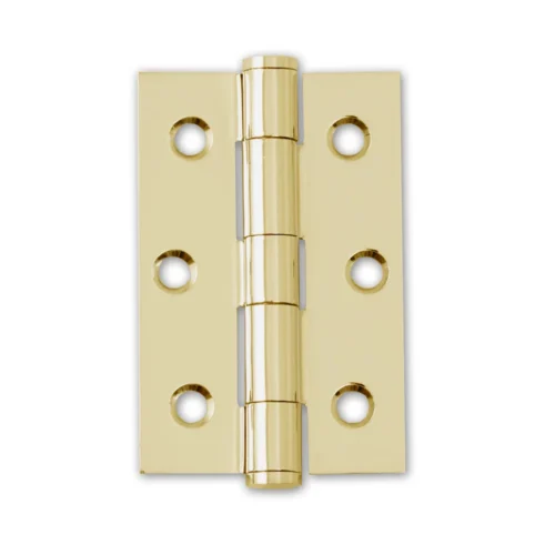 75mm (3") Button Tipped Hinge Pair - Polished Electro Brass (46538)