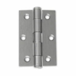 75mm (3") Button Tipped Hinge Pair - Satin Chrome (46537)