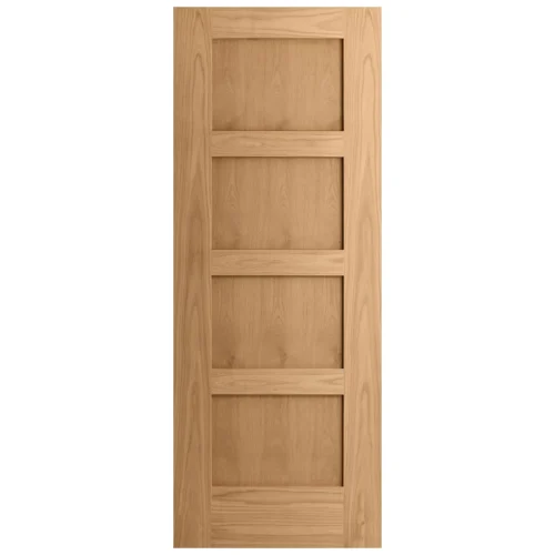 Oak Internal Unfinished Shaker 4 Panel FD30 Fire Door (51737) -Oak Door Store 1499872148 44539500