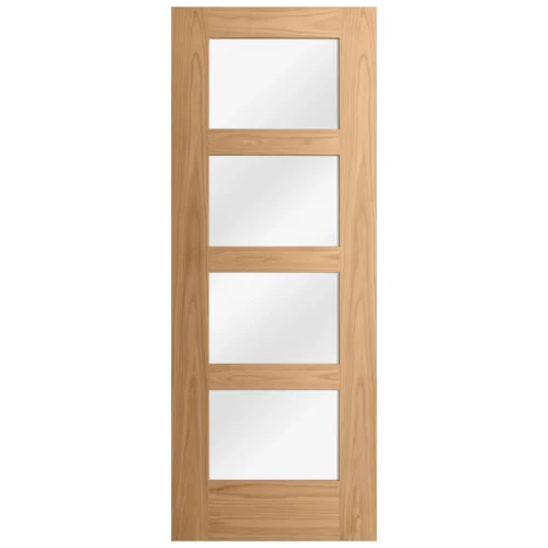 Oak Internal Unfinished Shaker 4 Light Clear Glass Door (51738) 7 Oak Internal Unfinished Shaker 4 Light Clear Glass Door (51738) -Oak Door Store 1499872255 92306500
