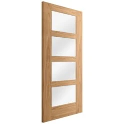 Oak Internal Unfinished Shaker 4 Light Clear Glass Door (51738) -Oak Door Store 1499872261 45548000