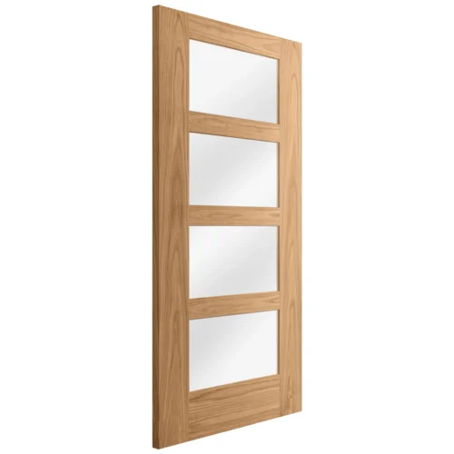 Oak Internal Unfinished Shaker 4 Light Clear Glass Door (51738) 8 Oak Internal Unfinished Shaker 4 Light Clear Glass Door (51738) -Oak Door Store 1499872261 45548000