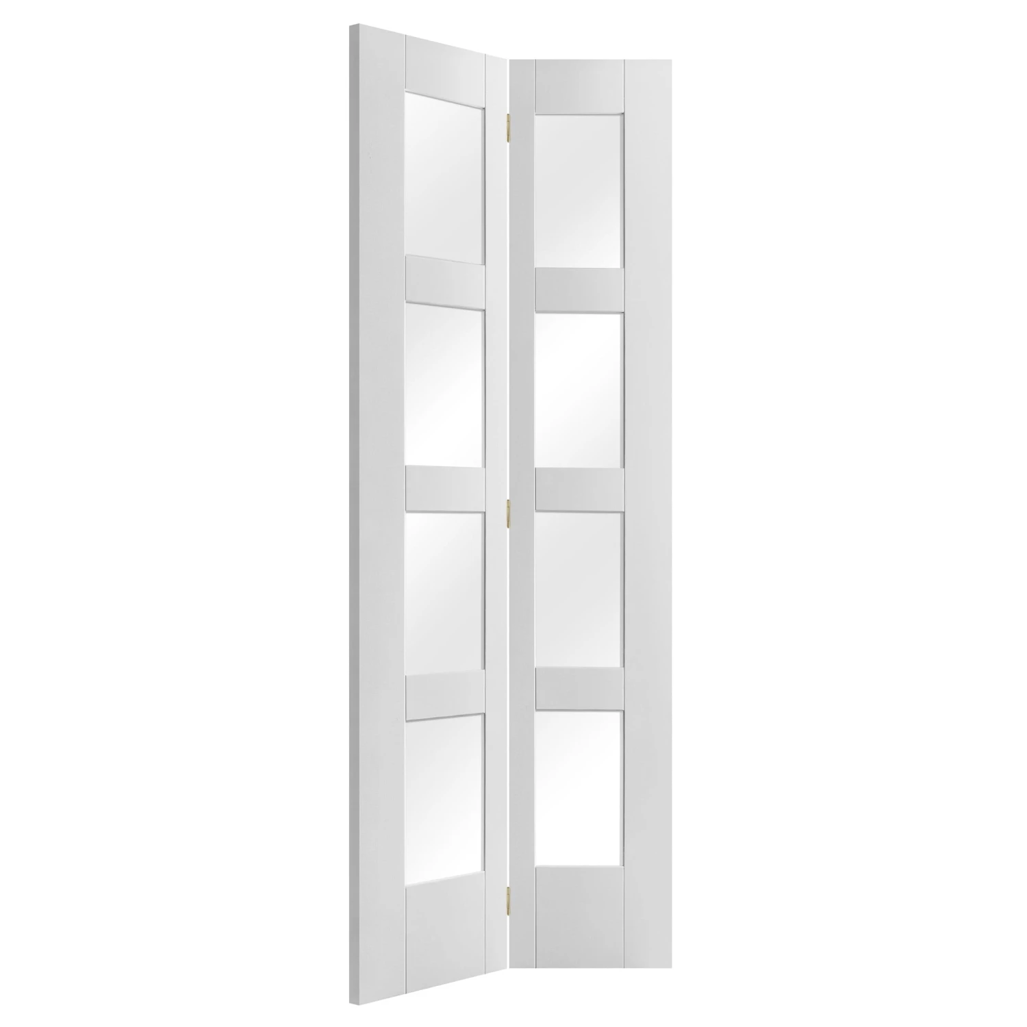 White Internal Primed Bi-fold Shaker 8 Light Clear Glass Door (51778) 2 White Internal Primed Bi-fold Shaker 8 Light Clear Glass Door (51778) - Image 2