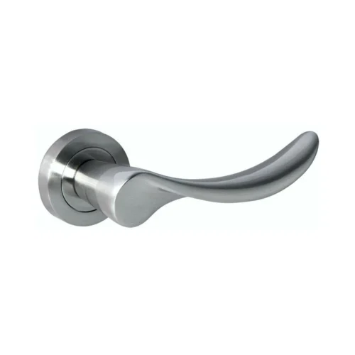 Mediterranean Malaga Round Lever Door Handle - Satin Nickel (52092)