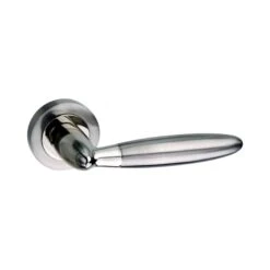 Mediterranean Gibraltar Round Lever Door Handle - Satin Nickel And Polished Nickel (52087)