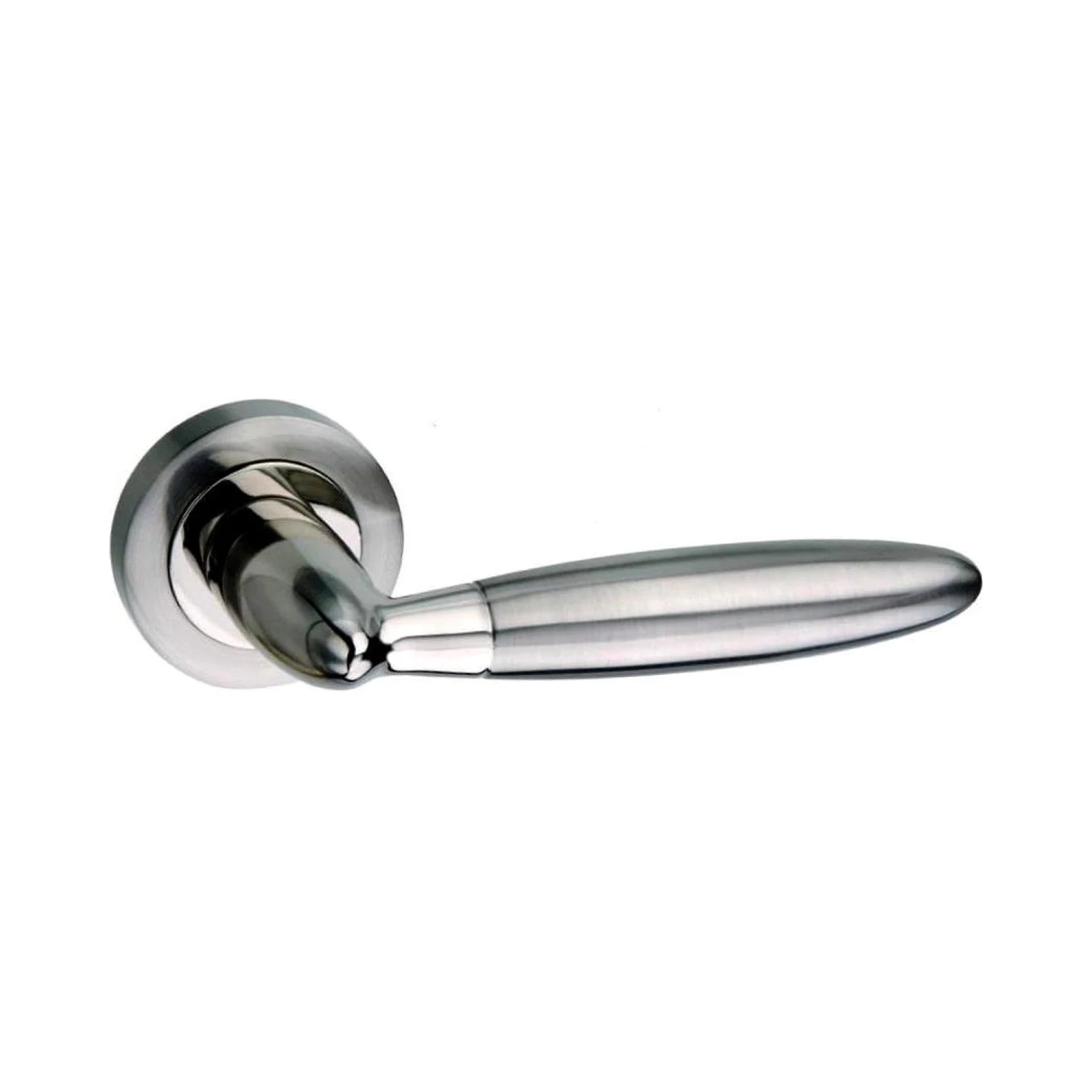 Mediterranean Gibraltar Round Lever Door Handle - Satin Nickel And Polished Nickel (52087) 1 Mediterranean Gibraltar Round Lever Door Handle - Satin Nickel And Polished Nickel (52087)