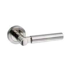 Mediterranean Palermo Round Lever Door Handle - Satin Nickel And Polished Nickel (52100)