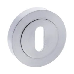 Status Round Key Escutcheon Pair - Satin Chrome (52216)