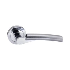 Status Florida Round Lever Door Handle - Satin Chrome And Polished Chrome (52206)