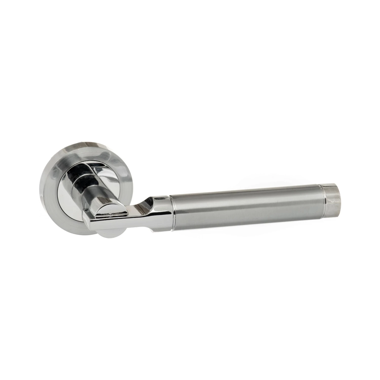 Status Dakota Round Lever Door Handle - Satin Chrome And Polished Chrome (52196) 1 Status Dakota Round Lever Door Handle - Satin Chrome And Polished Chrome (52196)