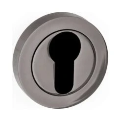 Status Round Euro Escutcheon Pair - Black Nickel (52198)
