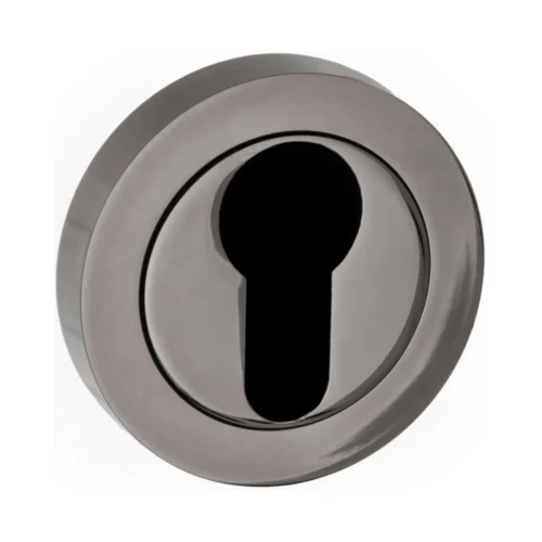 Status Round Euro Escutcheon Pair - Black Nickel (52198)