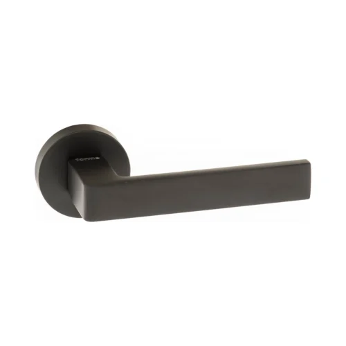 Forme Asti Designer Round Lever Door Handle - Matt Black (51991)