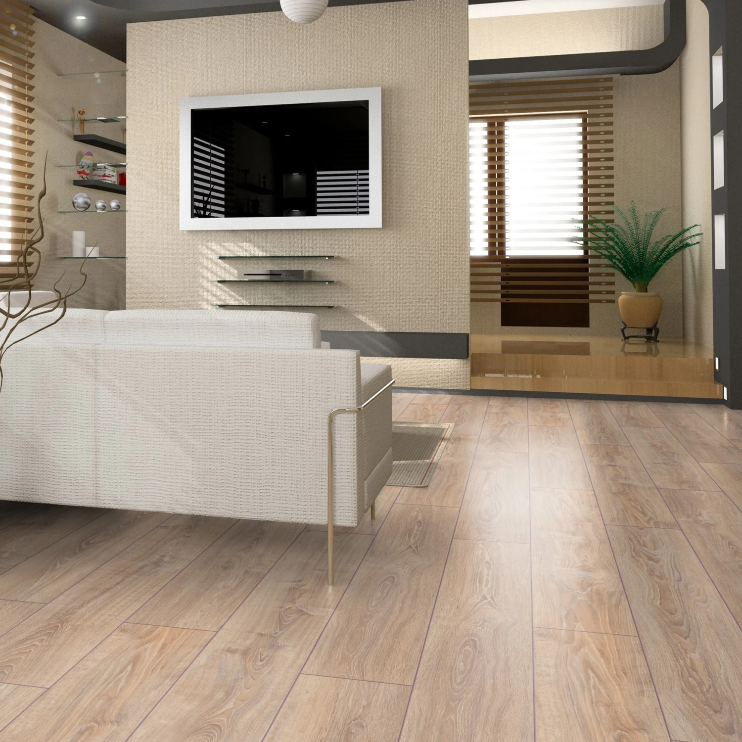 Whitewashed Oak - Exquisite 8mm Laminate Flooring (54182) 9 Whitewashed Oak - Exquisite 8mm Laminate Flooring (54182) - Image 9