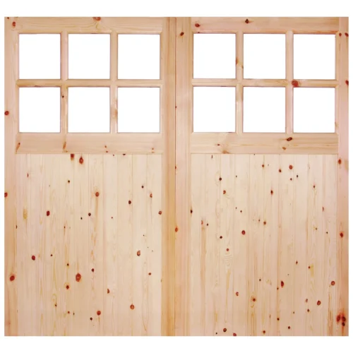 External Solid Redwood Unfinished 6L Obscure Glass Garage Door (LIBRGAR301) -Oak Door Store 1517836136 00563400