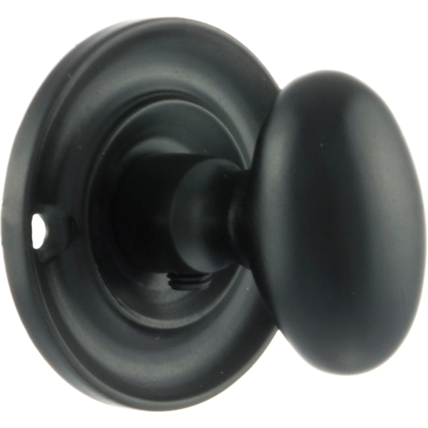 Old English Oval WC Turn And Release On Round Rose, Matt Black (OEOWCMB) 1 Old English Oval WC Turn And Release On Round Rose, Matt Black (OEOWCMB)