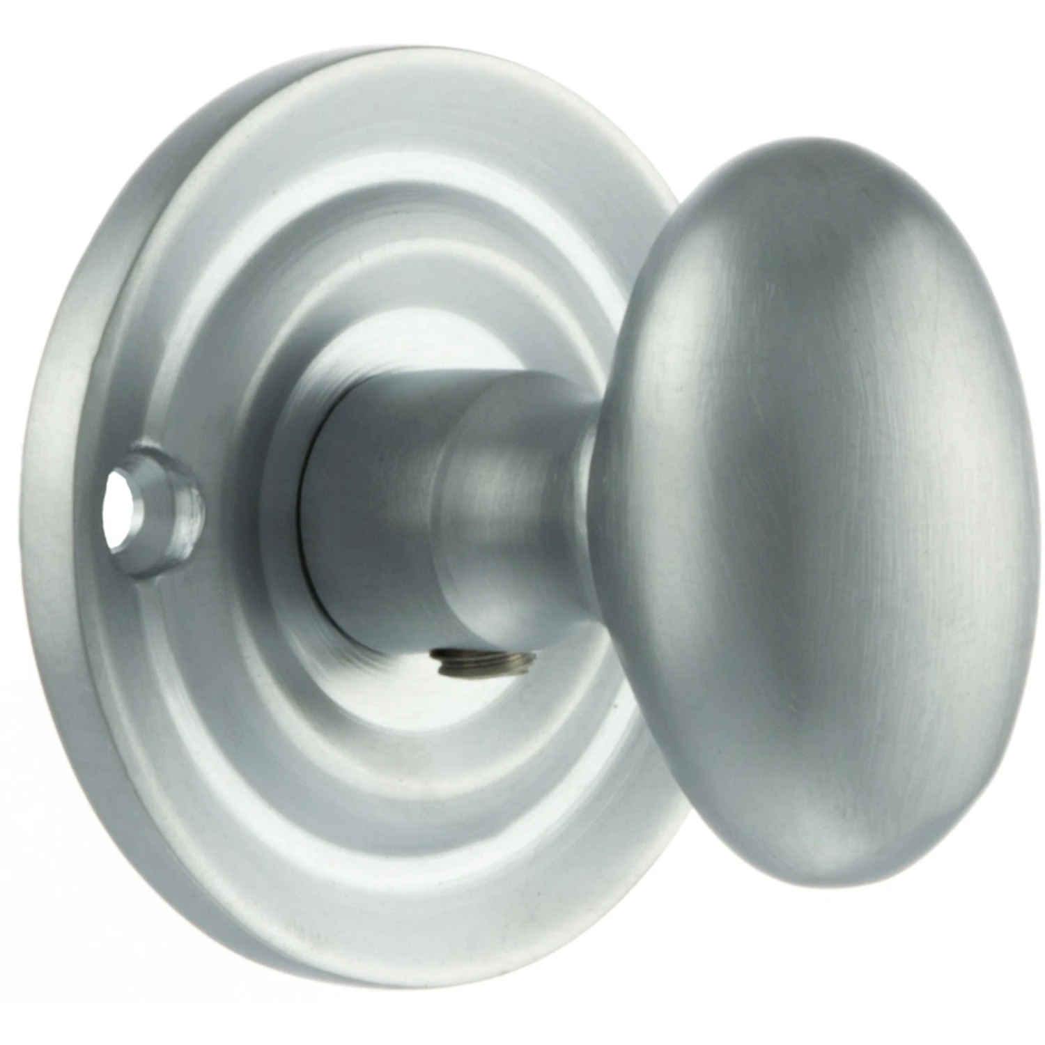 Old English Oval WC Turn And Release On Round Rose, Satin Chrome (OEOWCSC) 1 Old English Oval WC Turn And Release On Round Rose, Satin Chrome (OEOWCSC)
