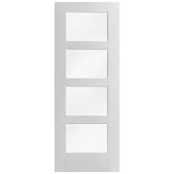 White Internal Primed Shaker 4 Light Obscure Glass Door (68158) -Oak Door Store 1532615375 54700100