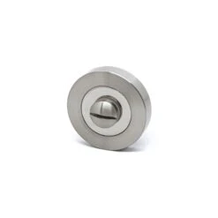 Premium Lancer Lever On Round Rose Bathroom Handle Set - Two-Tone Nickel (76721) -Oak Door Store 1567419327 83469800