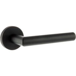 Forme Elle Designer Round Lever Door Handle - Matt Black (77087)