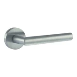 Forme Elle Designer Round Lever Door Handle - Satin Chrome (77089)
