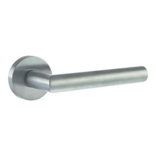 Forme Elle Designer Round Lever Door Handle - Satin Chrome (77089)