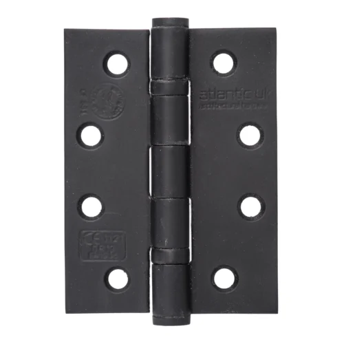 102mm (4") CE13 Fire Rated Ball Bearing Hinge Pair - Matt Black (67889)
