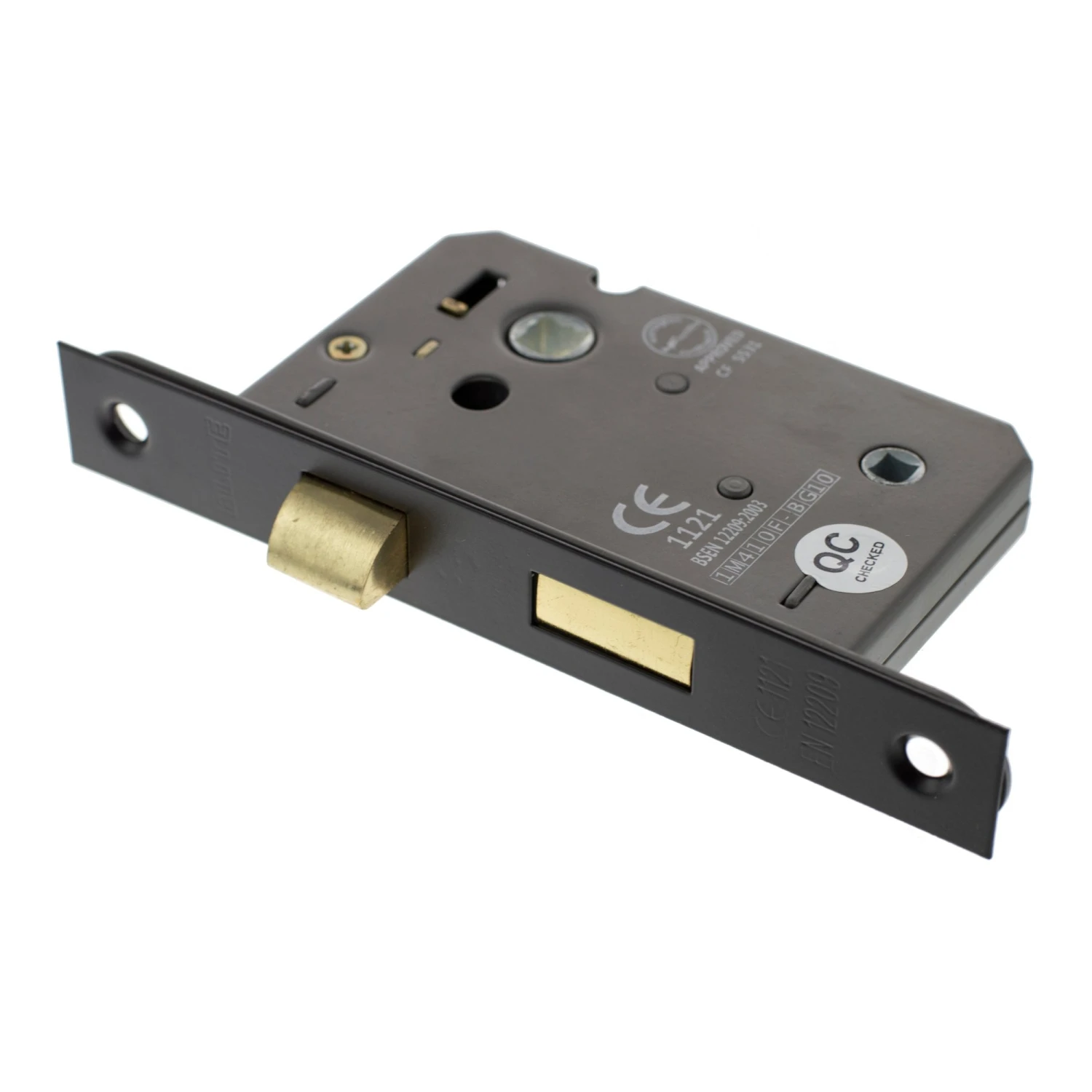 76mm (3'') CE Bathroom Lock - Matt Black (196074) 1 76mm (3'') CE Bathroom Lock - Matt Black (196074)