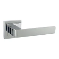 Status Montana Designer Square Lever Door Handle - Polished Chrome (77199)