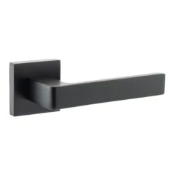 Status Montana Designer Square Lever Door Handle - Matt Black (77198)