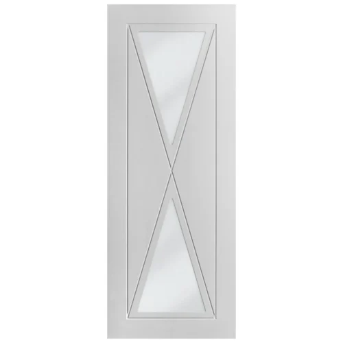 White Internal Primed Alexa 2 Light Clear Glass Door (79063) -Oak Door Store 1575545105 49409300