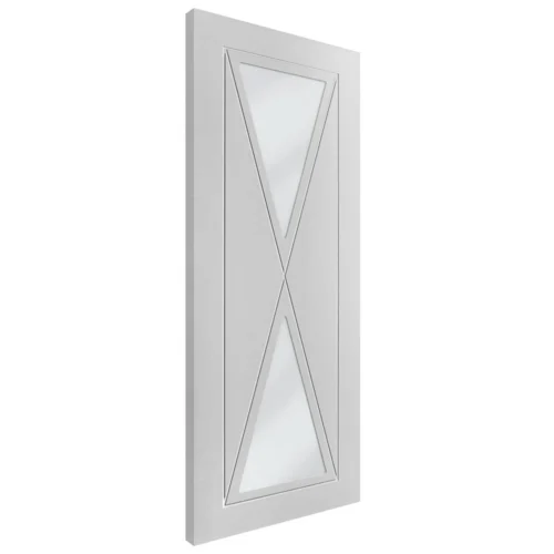 White Internal Primed Alexa 2 Light Clear Glass Door (79063) -Oak Door Store 1575545108 09438700
