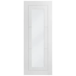 White Internal Primed Temple 1 Light Clear Glass Door (79066) -Oak Door Store 1575630657 41397400