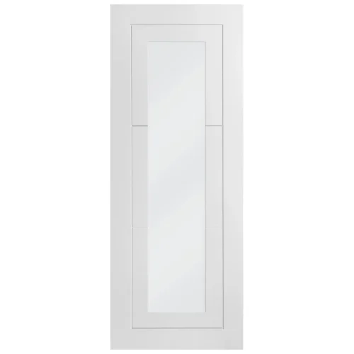 White Internal Primed Temple 1 Light Clear Glass Door (79066) -Oak Door Store 1575630657 41397400