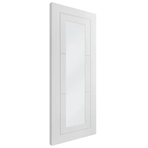 White Internal Primed Temple 1 Light Clear Glass Door (79066) -Oak Door Store 1575630661 00952800