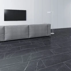 Black Marble - Industry Tile Water-resistant 8mm Laminate Flooring (84220)