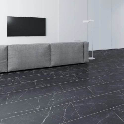 Black Marble - Industry Tile Water-resistant 8mm Laminate Flooring (84220)