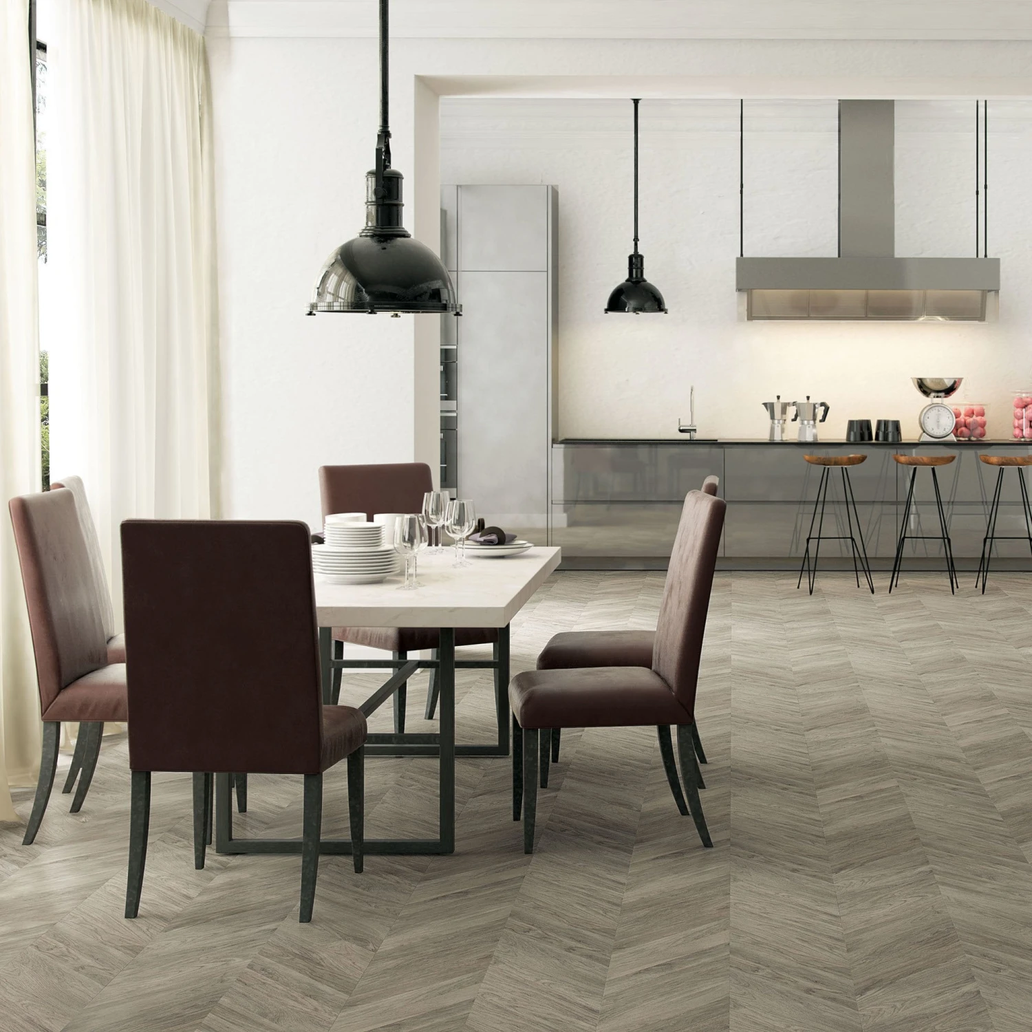 Grey - Masterpieces Water-resistant 8mm Laminate Flooring (84208) 1 Grey - Masterpieces Water-resistant 8mm Laminate Flooring (84208)