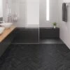 Black - Stone Effects Water-resistant 8mm Matt Laminate Flooring (84215)