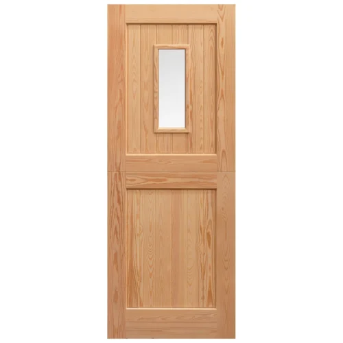 External Solid Pine Unfinished 2P 1L Clear Glass Stable Door (LOLSD) 7 External Solid Pine Unfinished 2P 1L Clear Glass Stable Door (LOLSD) -Oak Door Store 1582215892 43735300