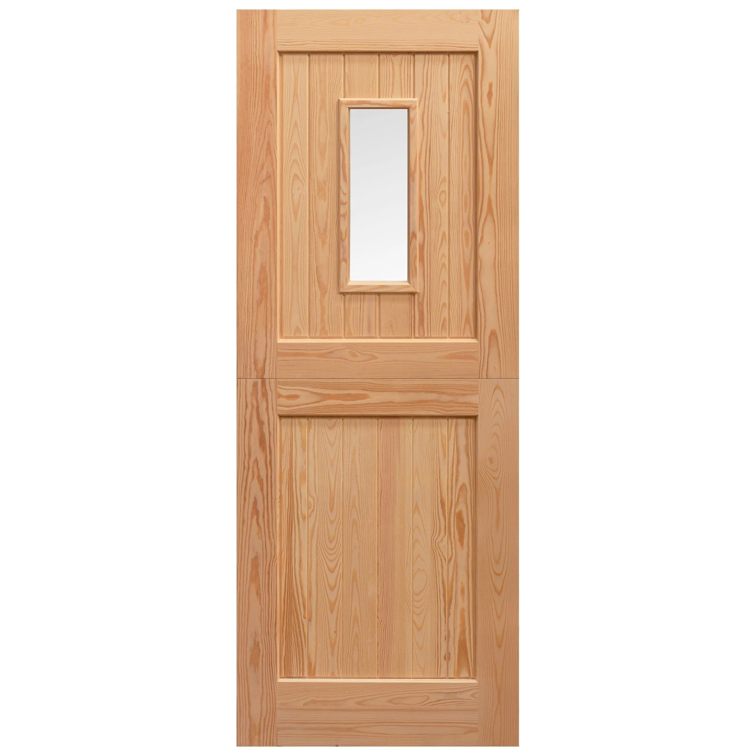 External Solid Pine Unfinished 2P 1L Clear Glass Stable Door (LOLSD) 4 External Solid Pine Unfinished 2P 1L Clear Glass Stable Door (LOLSD) - Image 4