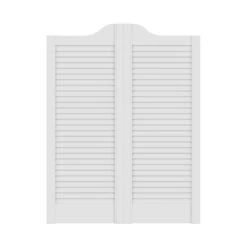 28mm White Painted Cafe Style Ranch Louvre Door Pair