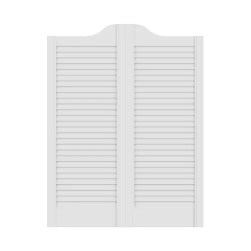 28mm White Painted Cafe Style Ranch Louvre Door Pair