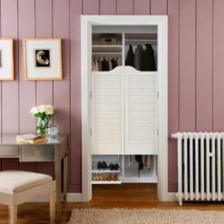 28mm White Painted Cafe Style Ranch Louvre Door Pair -Oak Door Store 1598360331 01125500