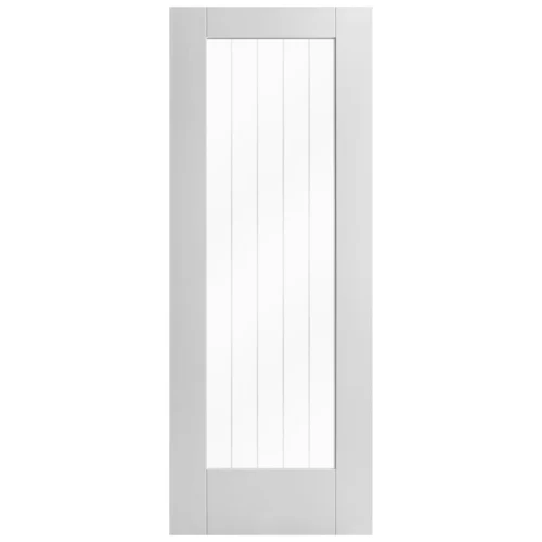 White Internal Primed Cottage 1 Light Obscure Lined Clear Glass Door (85812) -Oak Door Store 1601300851 55124700