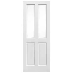 White Internal Primed Berkeley 2 Panel 2 Light Bevelled Clear Glass Door (87762) -Oak Door Store 1612282706 46692200
