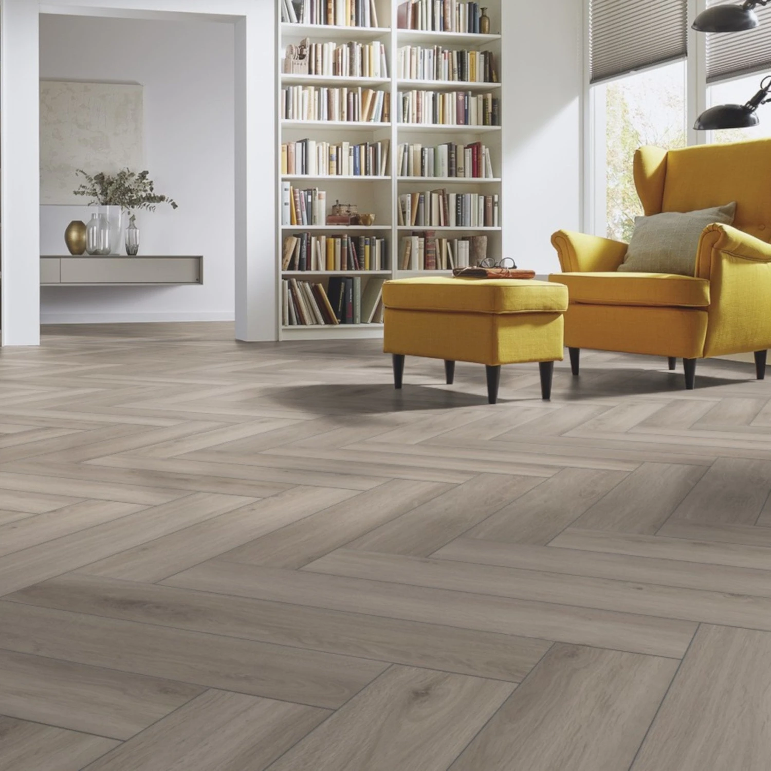 Oak Silver - Herringbone 8mm Laminate Flooring (89187) 1 Oak Silver - Herringbone 8mm Laminate Flooring (89187)