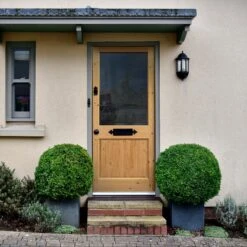 External Solid Pine Unfinished 2XG 1P 1L Clear Glass Double Glazed Door (LOL2XG) -Oak Door Store 1622621302 60408300