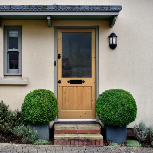 External Solid Pine Unfinished 2XG 1P 1L Clear Glass Double Glazed Door (LOL2XG) -Oak Door Store 1622621302 60408300